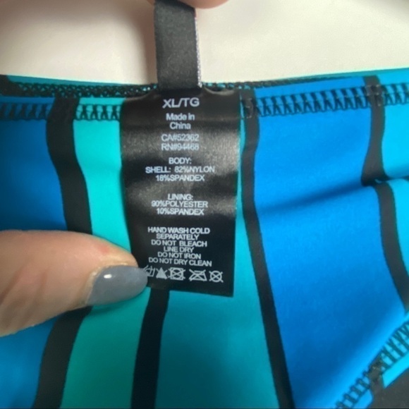 Spyder Wave Print Hipster Bikini Bottoms Women's XL Blue Black NEW - Picture 14 of 15